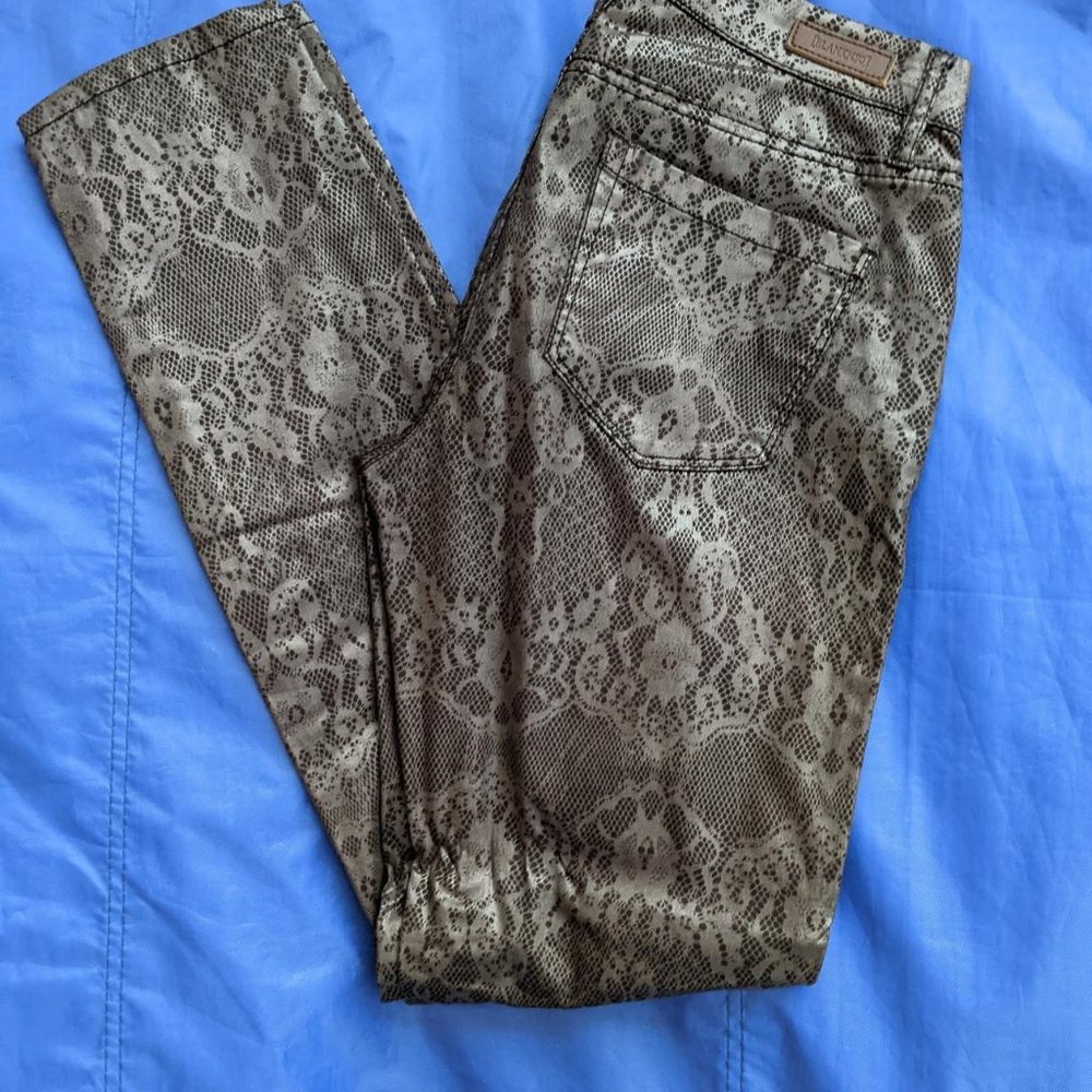BlankNYC Silver Lace-e style Metallic Lace Jeans size 28 / 6